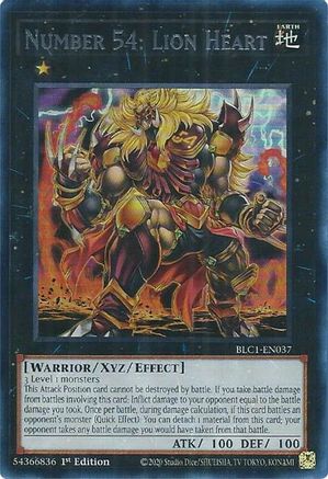 Number 54: Lion Heart (Silver) (BLC1-EN037) - Battles of Legend: Chapter 1 1st Edition Battles of Legend: Chapter 1 Yugioh Single  Squirtle Squad Card Shop.
