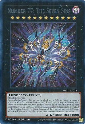 Number 77: The Seven Sins (Silver) (BLC1-EN038) - Battles of Legend: Chapter 1 1st Edition Battles of Legend: Chapter 1 Yugioh Single  Squirtle Squad Card Shop.