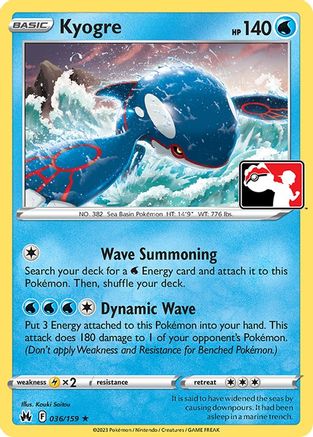 Kyogre 036  - Holofoil Prize Pack Series Cards - Rare Prize Pack Series Cards Pokemon Single  Squirtle Squad Card Shop.