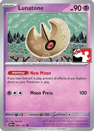 Lunatone 092/197  Prize Pack Series Cards - Uncommon Prize Pack Series Cards Pokemon Single  Squirtle Squad Card Shop.
