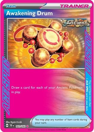 Awakening Drum 141  - Holofoil SV05 Temporal Forces - ACE SPEC Rare SV05: Temporal Forces Pokemon Single  Squirtle Squad Card Shop.