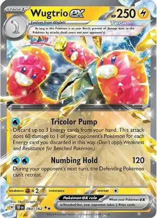 Wugtrio ex 060/162  - Holofoil SV05 Temporal Forces - Double Rare SV05: Temporal Forces Pokemon Single  Squirtle Squad Card Shop.
