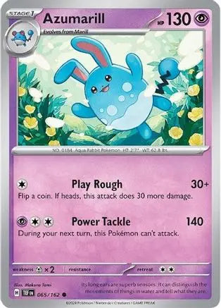 Azumarill 065  - Reverse Holofoil SV05 Temporal Forces - Common
