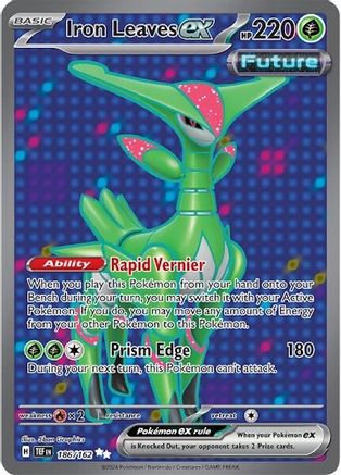 Iron Leaves ex 186/162  - Holofoil SV05 Temporal Forces - Ultra Rare SV05: Temporal Forces Pokemon Single  Squirtle Squad Card Shop.