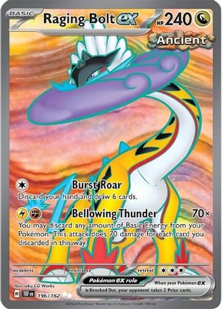 Raging Bolt ex 196/162  - Holofoil SV05 Temporal Forces - Ultra Rare SV05: Temporal Forces Pokemon Single  Squirtle Squad Card Shop.