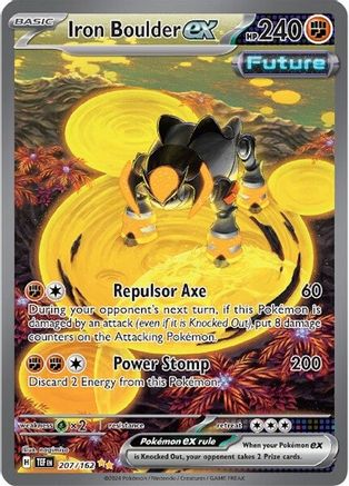 Iron Boulder ex 207/162  - Holofoil SV05 Temporal Forces - Special Illustration Rare SV05: Temporal Forces Pokemon Single  Squirtle Squad Card Shop.