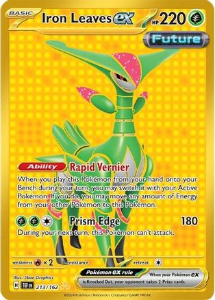 Iron Leaves ex 213/162  - Holofoil SV05 Temporal Forces - Hyper Rare SV05: Temporal Forces Pokemon Single  Squirtle Squad Card Shop.