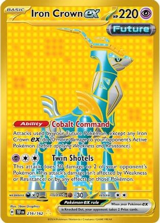Iron Crown ex 216/162  - Holofoil SV05 Temporal Forces - Hyper Rare SV05: Temporal Forces Pokemon Single  Squirtle Squad Card Shop.