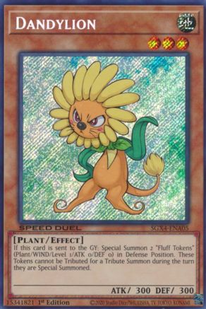Dandylion (Secret Rare) (SGX4-ENA05) - Speed Duel GX: Midterm Destruction 1st Edition Speed Duel GX: Midterm Destruction Yugioh Single  Squirtle Squad Card Shop.