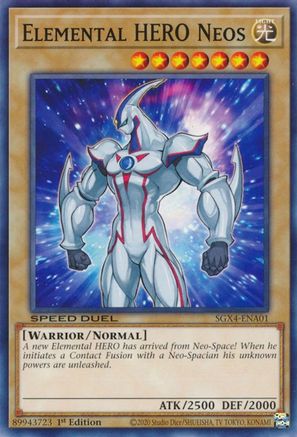 Elemental HERO Neos (SGX4-ENA01) - Speed Duel GX: Midterm Destruction 1st Edition Speed Duel GX: Midterm Destruction Yugioh Single  Squirtle Squad Card Shop.