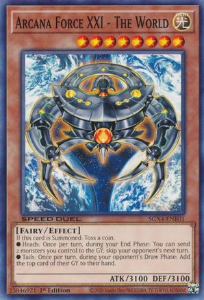 Arcana Force XXI - The World (SGX4-ENB01) - Speed Duel GX: Midterm Destruction 1st Edition Speed Duel GX: Midterm Destruction Yugioh Single  Squirtle Squad Card Shop.