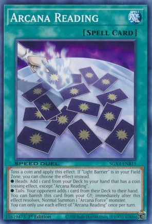 Arcana Reading (SGX4-ENB11) - Speed Duel GX: Midterm Destruction 1st Edition Speed Duel GX: Midterm Destruction Yugioh Single  Squirtle Squad Card Shop.