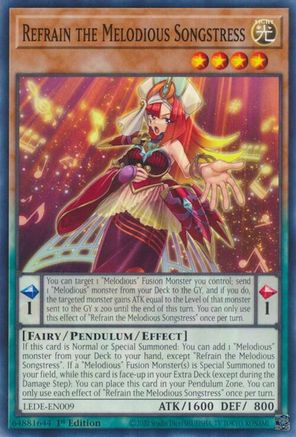 Refrain the Melodious Songstress (LEDE-EN009) - Legacy of Destruction 1st Edition Legacy of Destruction Yugioh Single  Squirtle Squad Card Shop.