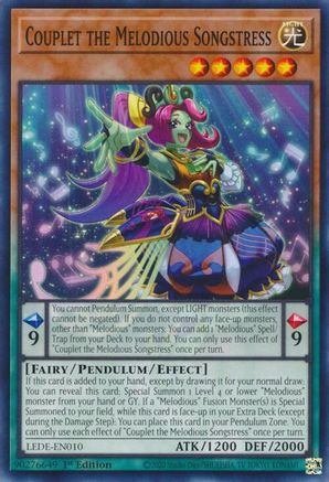 Couplet the Melodious Songstress (LEDE-EN010) - Legacy of Destruction 1st Edition Legacy of Destruction Yugioh Single  Squirtle Squad Card Shop.