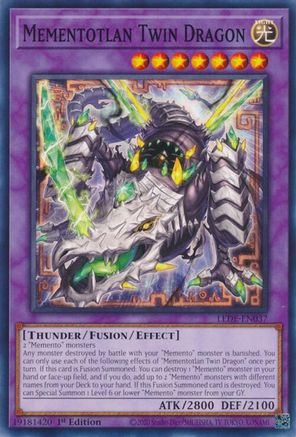 Mementotlan Twin Dragon (LEDE-EN037) - Legacy of Destruction 1st Edition Legacy of Destruction Yugioh Single  Squirtle Squad Card Shop.