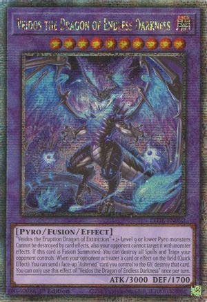 Veidos the Dragon of Endless Darkness (Quarter Century Secret Rare) (LEDE-EN092) - Legacy of Destruction 1st Edition Legacy of Destruction Yugioh Single  Squirtle Squad Card Shop.
