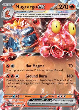 Magcargo ex 029/167  - Holofoil SV06 Twilight Masquerade - Double Rare SV06: Twilight Masquerade Pokemon Single  Squirtle Squad Card Shop.