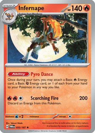 Infernape 033/167  - Holofoil SV06 Twilight Masquerade - Rare SV06: Twilight Masquerade Pokemon Single  Squirtle Squad Card Shop.