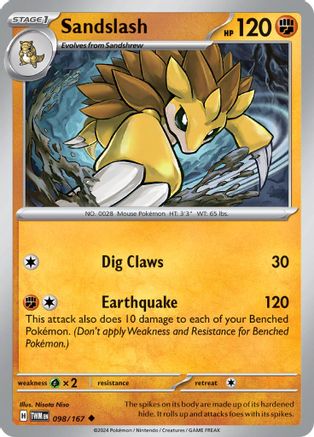 Sandslash 098  SV06 Twilight Masquerade - Uncommon SV06: Twilight Masquerade Pokemon Single  Squirtle Squad Card Shop.