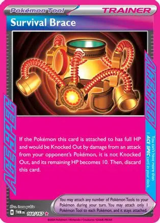 Survival Brace 164  - Holofoil SV06 Twilight Masquerade - ACE SPEC Rare SV06: Twilight Masquerade Pokemon Single  Squirtle Squad Card Shop.