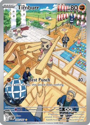 Timburr 183/167 – Twilight Masquerade – Illustration Rare Pokémon Card