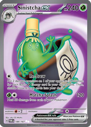 Pokémon TCG Sinistcha ex 189/167 – Twilight Masquerade Ultra Rare