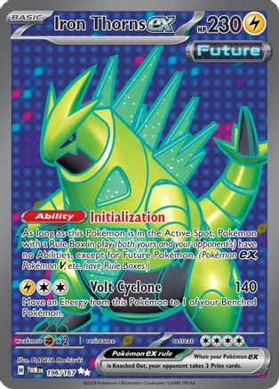 Iron Thorns ex 196/167  - Holofoil SV06 Twilight Masquerade - Ultra Rare SV06: Twilight Masquerade Pokemon Single  Squirtle Squad Card Shop.
