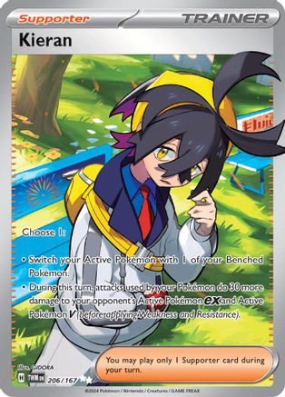 Kieran 206/167  - Holofoil SV06 Twilight Masquerade - Ultra Rare SV06: Twilight Masquerade Pokemon Single  Squirtle Squad Card Shop.