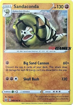 Sandaconda (EB Games Exclusive) 082/163  - Holofoil Miscellaneous Cards & Products - Promo Miscellaneous Cards & Products Pokemon Single  Squirtle Squad Card Shop.