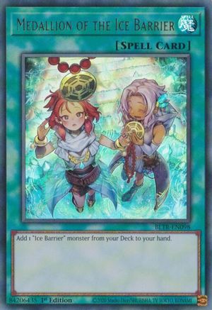 Medallion of the Ice Barrier (Alternate Art) (BLTR-EN098) - Battles of Legend: Terminal Revenge 1st Edition Battles of Legend: Terminal Revenge Yugioh Single  Squirtle Squad Card Shop.