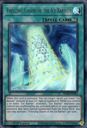 Freezing Chains of the Ice Barrier (BLTR-EN103) - Battles of Legend: Terminal Revenge 1st Edition Battles of Legend: Terminal Revenge Yugioh Single  Squirtle Squad Card Shop.