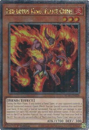 Red Lotus King, Flame Crime (Quarter Century Secret Rare) (BLTR-EN028) - Battles of Legend: Terminal Revenge 1st Edition Battles of Legend: Terminal Revenge Yugioh Single  Squirtle Squad Card Shop.