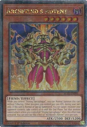 Archfiend's Advent (Quarter Century Secret Rare) (BLTR-EN046) - Battles of Legend: Terminal Revenge 1st Edition Battles of Legend: Terminal Revenge Yugioh Single  Squirtle Squad Card Shop.