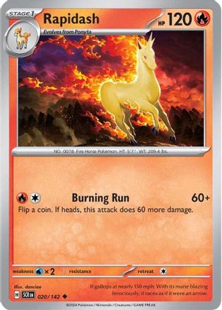 Rapidash 020  SV07 Stellar Crown - Uncommon SV07: Stellar Crown Pokemon Single  Squirtle Squad Card Shop.