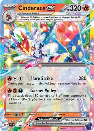 Cinderace ex 028 (H) - SV07 Stellar Crown - DR