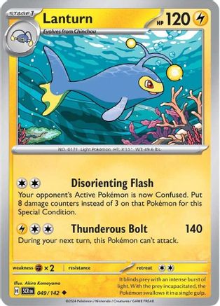 Lanturn 049  - Reverse Holofoil SV07 Stellar Crown - Uncommon SV07: Stellar Crown Pokemon Single  Squirtle Squad Card Shop.