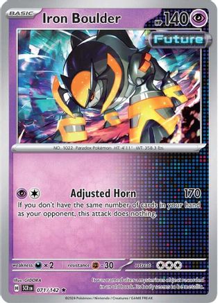 Iron Boulder 071  - Reverse Holofoil SV07 Stellar Crown - Rare SV07: Stellar Crown Pokemon Single  Squirtle Squad Card Shop.
