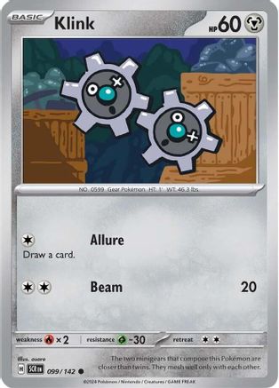 Klink 099  - Reverse Holofoil SV07 Stellar Crown - Common SV07: Stellar Crown Pokemon Single  Squirtle Squad Card Shop.