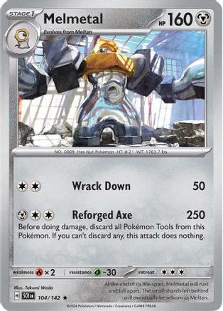 Melmetal 104  - Reverse Holofoil SV07 Stellar Crown - Rare SV07: Stellar Crown Pokemon Single  Squirtle Squad Card Shop.