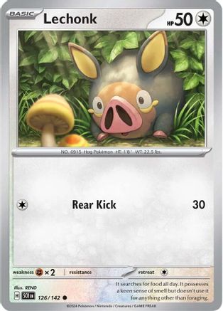 Lechonk 126  - Reverse Holofoil SV07 Stellar Crown - Common SV07: Stellar Crown Pokemon Single  Squirtle Squad Card Shop.