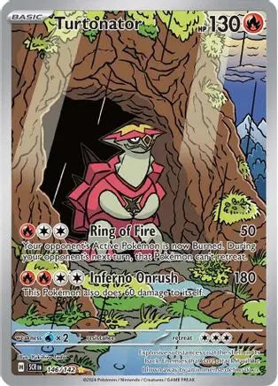 Turtonator 146/142  - Holofoil SV07 Stellar Crown - Illustration Rare SV07: Stellar Crown Pokemon Single  Squirtle Squad Card Shop.