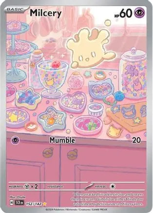 Milcery 152/142  - Holofoil SV07 Stellar Crown - Illustration Rare SV07: Stellar Crown Pokemon Single  Squirtle Squad Card Shop.