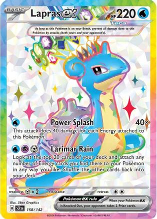 Lapras ex 158/142  - Holofoil SV07 Stellar Crown - Ultra Rare SV07: Stellar Crown Pokemon Single  Squirtle Squad Card Shop.
