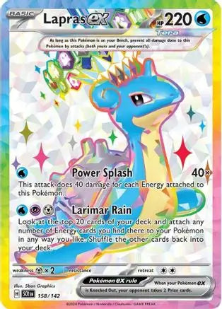 Lapras ex 158/142  - Holofoil SV07 Stellar Crown - Ultra Rare SV07: Stellar Crown Pokemon Single  Squirtle Squad Card Shop.