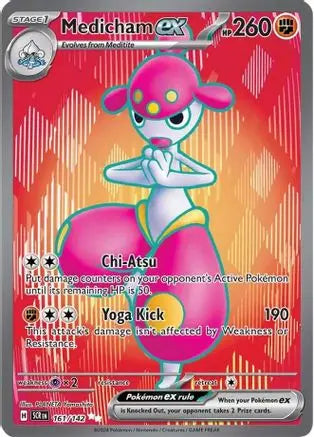 Medicham ex 161/142  - Holofoil SV07 Stellar Crown - Ultra Rare SV07: Stellar Crown Pokemon Single  Squirtle Squad Card Shop.