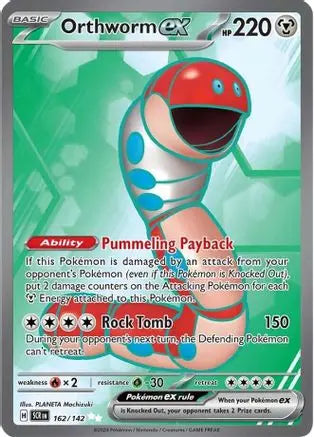 Orthworm ex 162/142  - Holofoil SV07 Stellar Crown - Ultra Rare SV07: Stellar Crown Pokemon Single  Squirtle Squad Card Shop.