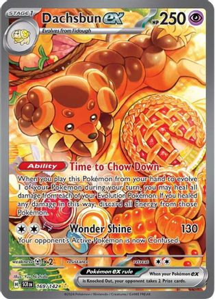 Dachsbun ex 169/142  - Holofoil SV07 Stellar Crown - Special Illustration Rare SV07: Stellar Crown Pokemon Single  Squirtle Squad Card Shop.