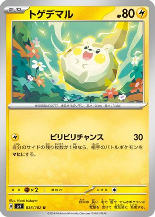 Togedemaru (036/102) - SV7 Stellar Miracle SV7: Stellar Miracle Pokemon Japanese Single  Squirtle Squad Card Shop.