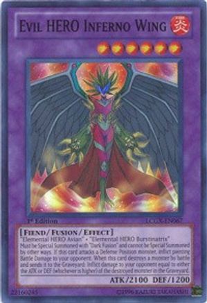 Evil HERO Inferno Wing (LCGX-EN067) - Legendary Collection 2 1st Edition Legendary Collection 2 Yugioh Single  Squirtle Squad Card Shop.
