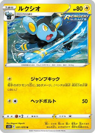 Luxio (031/070) - S5R Rapid Strike Master S5R: Rapid Strike Master Pokemon Japanese Single  Squirtle Squad Card Shop.